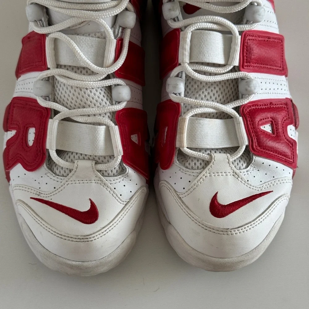 Nike Air More Uptempo Max Varsity White Red EUC 2016 sz 9 - Picture 7 of 9